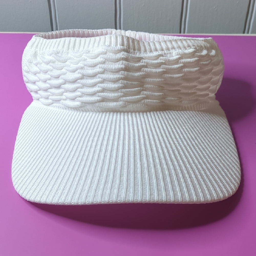 White Textured Women's Visor